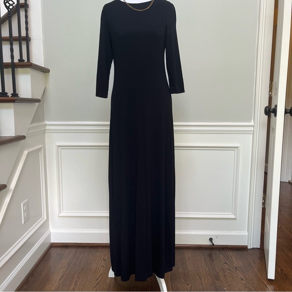Soma Black Maxi Long Sleeve Dress Small Built in Liner